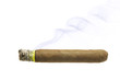 Cigar with smoke isolated over white background