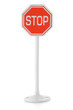 Toy road sign STOP isolated over white background