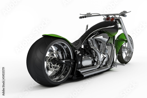 Fototapeta macho custom bike or motorcycle from rear view