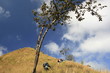 hiking on hill
