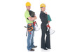 Attractive successful young smiling construction supervisor  