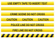 Police line tapes with a blank one to insert your own text Police line tapes with a blank one to insert your own text