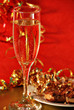 celebration still life with champagne and chocolates