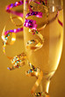celebration with champagne and confetti