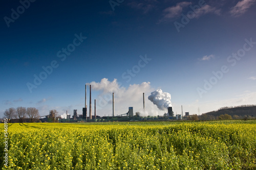 A steel complex at the river Rhine in Duisburg A steel complex at the river Rhine in Duisburg