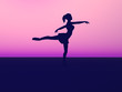 Silhouette of a ballet dancer.