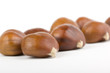 chestnuts on white background