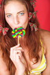 Young female adult fashion model with natural red hair Young female adult fashion model with natural red hair