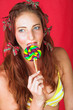 Young female adult fashion model with natural red hair Young female adult fashion model with natural red hair