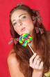 Young female adult fashion model with natural red hair Young female adult fashion model with natural red hair