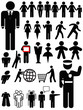 Symbol személy Silhouette szett