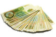 several thousand roubles on white background