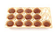 Chocolates on white background