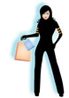 frau shopping modern
