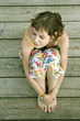 the summer girl  over the wooden background
