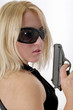 strong woman with black gun strong woman with black gun