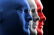 Bandiera francese - Profili d'uomo Bandiera francese - Profili d'uomo