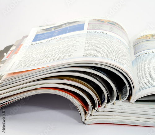 different magazines studio isolated on white