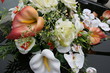 Wedding car decorations with flower bouquet
