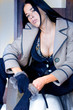 young black hair girl in coat