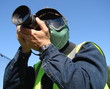 The outdoor photographer with protective mask The outdoor photographer with protective mask