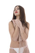 Nude girl with  cape on  isolated background