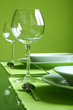 Attractive green table setting Attractive green table setting