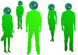 green people with earth heads