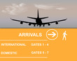 Illustration: areoplane and arrivals areoplane and arrivals