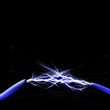 Spark between two wires with room for copy
