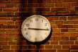 Old clock in evening light at factory Old clock in evening light at factory