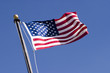American flag blowing in the wind