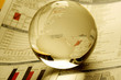 Globe on finance document