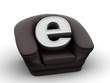 Armchair with symbol for internet
