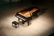 piano with bouquet of flowers on scene in concert hall piano with bouquet of flowers on scene in concert hall