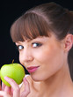 Girl holding a green apple Girl holding a green apple