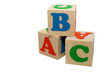 wooden toy blocks with letters isolated on white wooden toy blocks with letters isolated on white