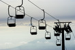 Chair skilift for skiers on the volcano Etna