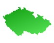 Green gradient Czech Republic map