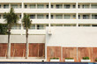 Evacuated Hotel with Boarded Windows Ready for Hurricane