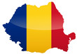 Carte de la Roumanie (Drapeau métal)