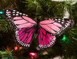 Pink Butterfly Christmas Ornament