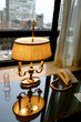 Foto: Antique lamp in traditional office interior with city vista Antique lamp in traditional office interior with city vista