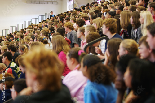 High school assembly, audience High school assembly, audience