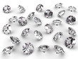 Several diamonds with realistic soft shadows on white