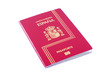 Euro Spanish Passport on white background.