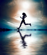 Runner Silhouetted Reflection
