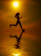 Runner Silhouetted Reflection
