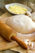 pizza dough, cheese and garlic
