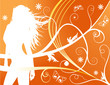 vector floral woman fashion illustration